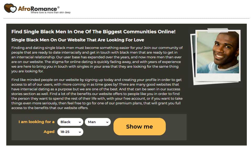 Fonctionnalités du site de rencontre AfroRomance