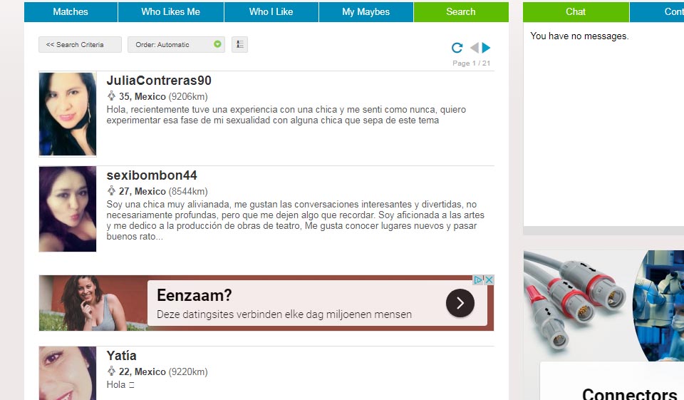 Características del sitio de citas Amor en Linea
