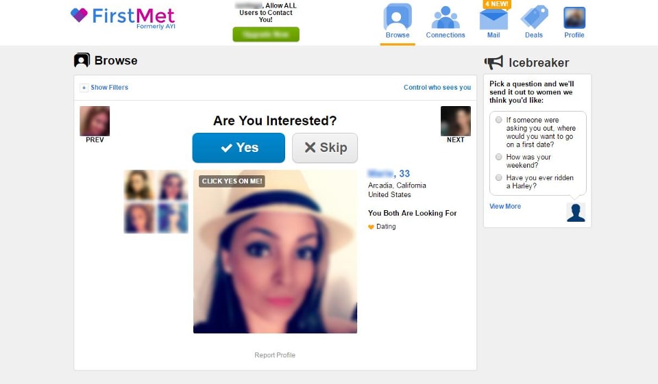 Interfaccia del profilo